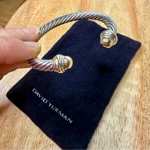 David Yurman Classic Cable Cuff Bracelet Sterling Silver 925 DY Polishing Cloth